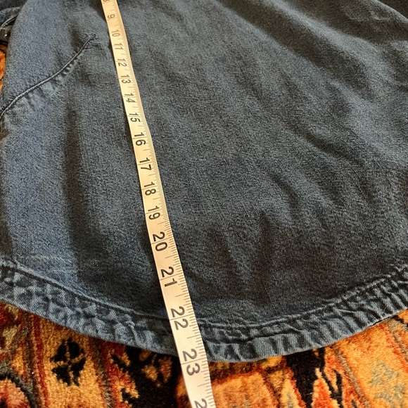 Joie two piece set denim jogger pants puff sleeve top chambray Canadian tuxedo S - Picture 8 of 15